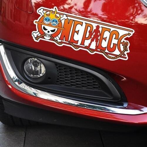Car Stickers ONE PIECE Luffy Pirate Cartoon Cute Creative Decals Cover Scratches Waterproof Reflective Auto Tuning Styling D11