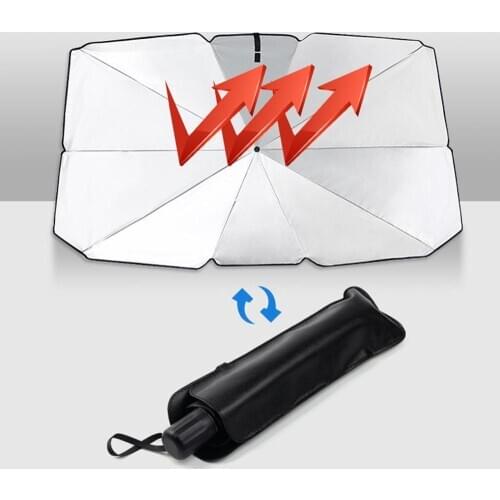Car Sunshade Front Block Thermal Insulation Umbrella Car Windshield Sunshade Silver Tape 2 Size Optional for Car