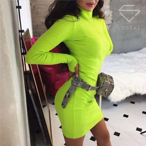 9 Colors Basic Winter Mini Dresses Women Long Sleeve Turtleneck Elegant Autumn Short Dress Woman Y2K Party Sexy Evening Clothes