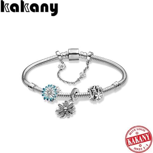 2020 S925 Sterling Silver Fresh Daisy ZT0578 Bracelet Set Original Lady DIY Fashion Accessories Mothers Day Gift