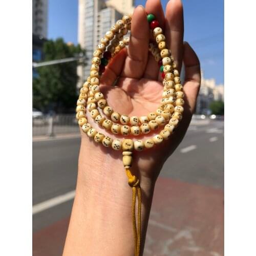 The best old wolf bone dice necklace old skewered bone beads big wolf teeth three-eyed dzi bead cat pendant bead biżuteria chain