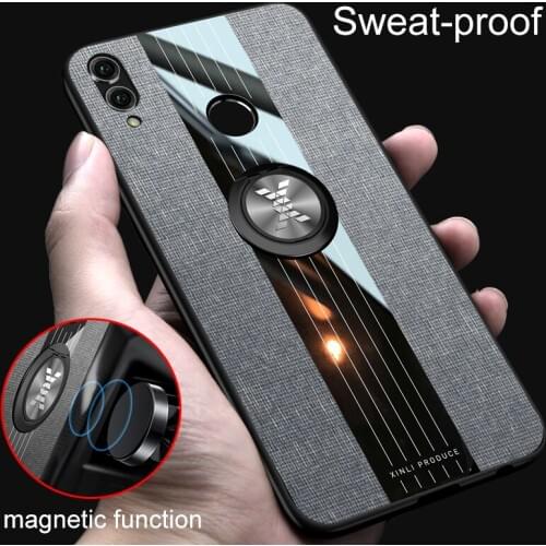 For Huawei Honor 7X 8S 8X Max 9X 9i 10i X10 Lite Case Fabric Magnetic Ring Soft Hard Phone Cover Honor 20i 20S 30 Pro Lite Cases