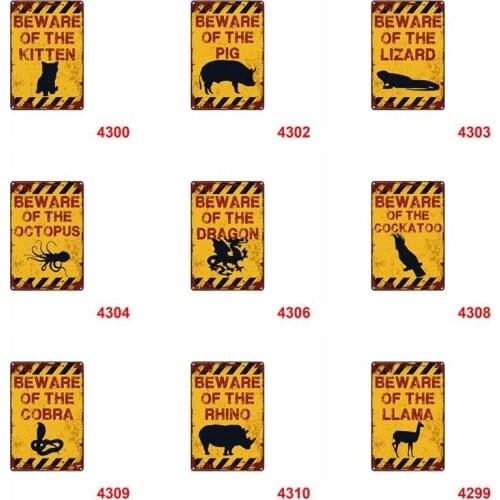 1Pcs Humorous Decorative Plate Funny "Beware" Tin Signs Bar Pub Garage Home Art Wall Decor Poster Metal Signs Home Decor 20x30CM