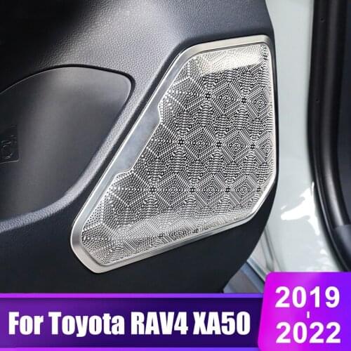 For Toyota RAV4 2019 2020 2021 RAV 4 XA50 Stainless Steel Car Door Sound Stereo Audio Tweeter Speaker Cover Trim Accessories