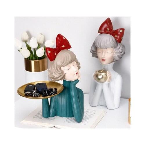 Home Decoration,3D Pretty Girl Statue,Figurine Miniature,Modern Nordic,Sculpture,Table Decor,Living Room,Decorative,Desk Storage