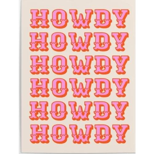Home Decor Canvas Howdy Prints Painting Poster Wall Pink Art For Bedside Background Water Ripple Font Modular Pictures No Frame