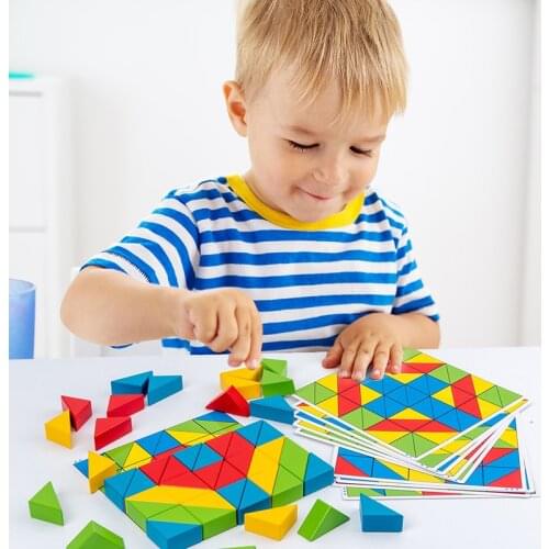 Preschool Baby Toy 3D Jigsaw Puzzle Pixy Cubes Spatial Thinking Learning Educational Monterssori Wooden Toys For Children