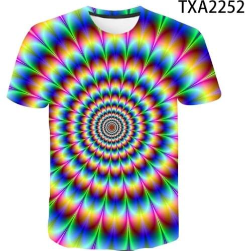 3D Cool Dazzling Dizziness T shirt Men Women Children Short Sleeve Summer Cool Tops Tee Streetwear Art Illustration T-shirt