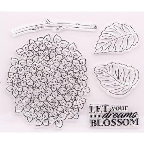Hydrangea Leaf Transparent Clear Silicone Stamp Seal DIY Scrapbooking Rubber Stamping Coloring Embossing Diary Decor Reusable
