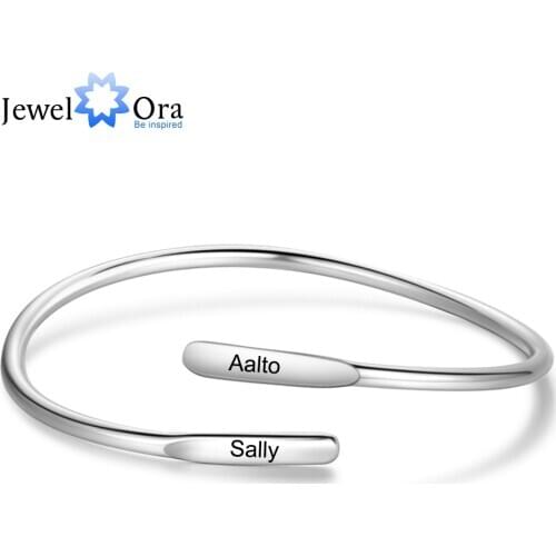 Personalized Adjustable Engraved Cuff Bracelets for Women Stainless steel Custom Name Bracelets & Bangles Gifts for Girlfriend