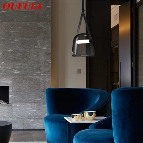 OUFULA Creative Pendant Light Contemporary Belts LED Lamps Fixtures For Home Decorative Dining Room