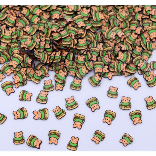 10g Bear Slices Slime Supplies Toy Polymer Clay Cartoon Animal Slices Charms Accessories Addition For Fluffy Clear Slime