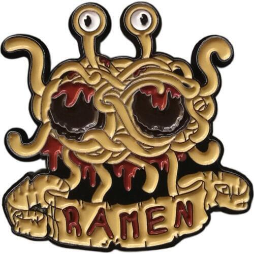 Flying Spaghetti Enamel Pin FSM Hat RAMEN Badge