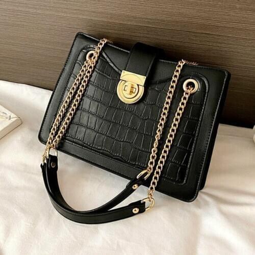 European and American Style Small Chains Women Messenger Bags 2020 Winter Lady Street Shopping Crocodile Shoulder Bag Sac A Main