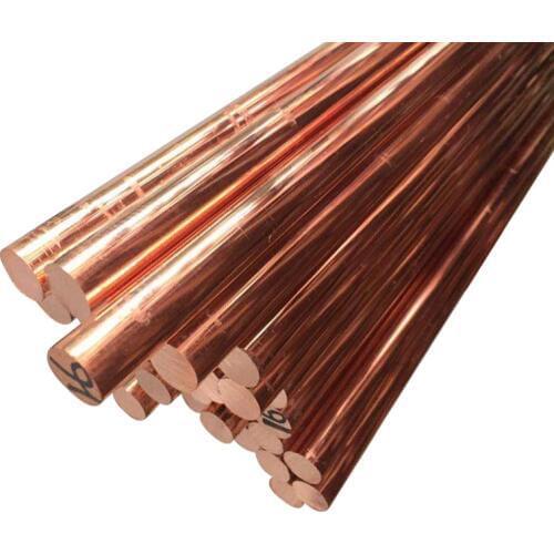 T2 Copper Bar Diameter 3/4/5/6/8/10/12/14/16MM Customized Length 50-300mm Copper Round Bar Rod For Milling Welding Metalworking