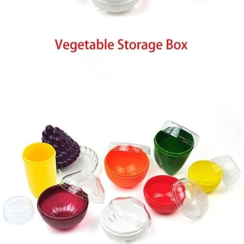 Cute Kitchen Food Crisper Vegetable Food Containers Garlic Onion Lemon Tomatoes Shaped Plastic Fresh Storage Box Green Pepper