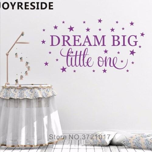 Sweet Bedroom Wall Decor Bbay Sleeping Rooms Wall Decals Dream Big Stars Shining Wall Sticker Art Cute Design Vinyl Decal M156