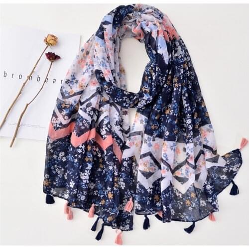 Fashion Autumn Women Viscose Scarf Bohemian Patchwork Floral Beach Hijab Shawls and Wraps Female Foulards Echarpe Muslim Sjaal