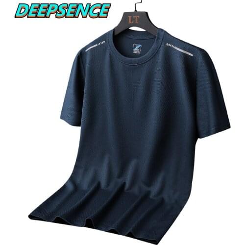2021 Summer New Outdoor Ice Silk Short Sleeve t Shirt Men Solid Color Casual Sports Quick Drying Trip Fishing Short T Shirt Men