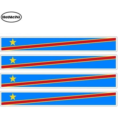 HotMeiNi 13cm x 1.7cm 4pcs Car Stripe Motorcycle Racing Flag Sticker Car Window Decal Bike Moto Tuning Congo Rdc Car Stickers