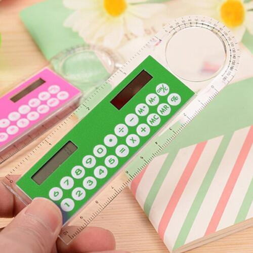 2021 New 10cm Ruler Mini Digital Calculator 2 in 1 Kid Stationery School Office Gifts