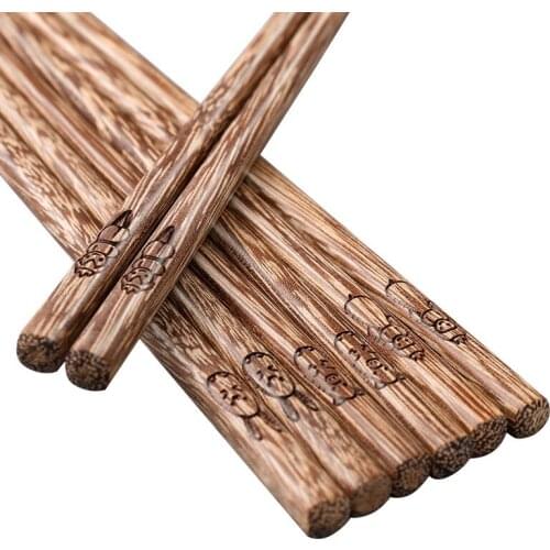 Natural Solid Wood Chopsticks, No Lacquer, No Wax, High-end Wenge Wooden Chopsticks for Children, Household Chopsticks