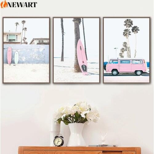 Personalized Wall Art Poster Graffe Pink Nursery Girl Bedroom Canvas Painting Decoration Baby Room Wall Picture Custom Name