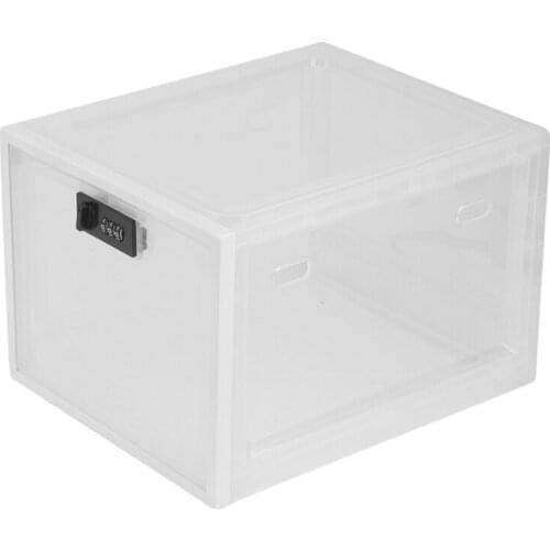 Refrigerator Food Transparent Storage Box with Password Lock Medicine Box Mobile Phone Tablet Password Box