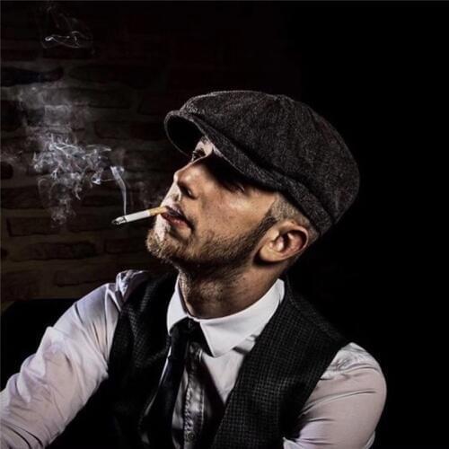 Dropshipping Wool Tweed Newsboy Cap for Men Women Herringbone 8 Panel Apple Caps Cabbies Hats Woolen Headpiece Beret BLM74