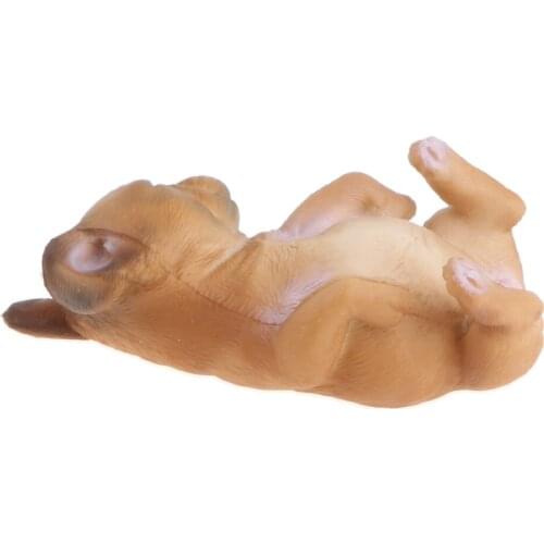 Realistic Sleeping French Bulldog Dog Animal Puppy Pet Figure