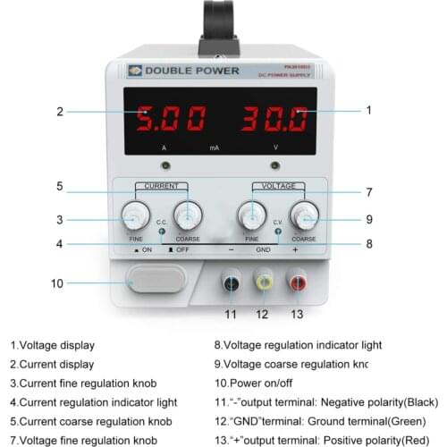 30V10A Adjustable DC power supply 30V 10A LED Digital Lab Bench Power Source Stabilized Power Supply Voltage Regulator Switch