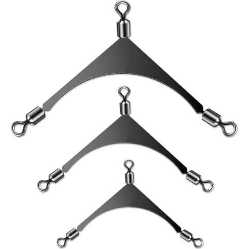 LEDIAO 10Pcs/Lot Fishing Snap Swivels American 3 Way Stainless Steel Jig Head Rolling Pole Connectors Fishing Tools Accessories