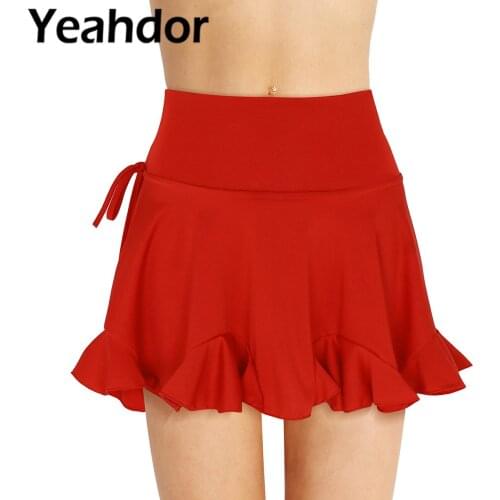 #S-XXXL Women Fashion High Waist Latin Dance Skirt Tango Rumba Skirt Adult Performance Costume Dance Skirt