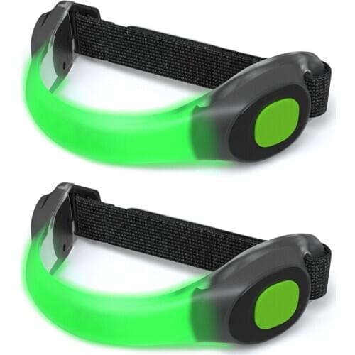2pcs Safety Flashing Belt Night Light Strap Luminous Reflective Tape LED Light Ultralight Arm Band Waterproof For Cycling Hiking
