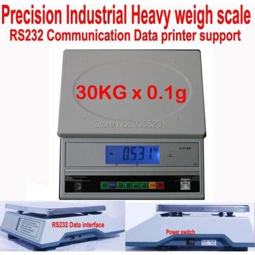Precision 30kg x 0.1g New 418 0.1g-30KG RS232 data Print industrial balance weighing counting scale food kitchen scale