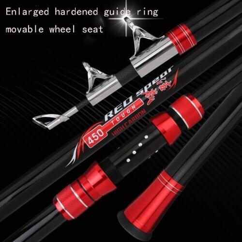 2.1M-4.5M Carbon Fiber Fishing Rod Enlarged Hardened Guide Ring Movable Metal Wheel Base Rotating Portable Telescopic Fishing To