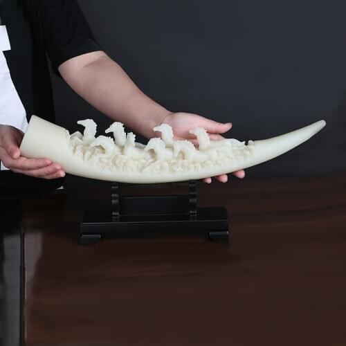 Ivory ornaments Chinese lucky office living room shelf cabinet Decor style Home Furnishing