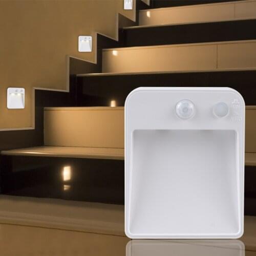 Smart PIR Motion Sensor LED Night Light AA Battery Powered Night Lamp For Bedroom Deco Corridor Toilet Cabinet Stairs Wall Light