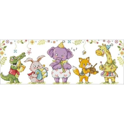 Animal band patterns Counted Cross Stitch 11CT 14CT 18CT DIY Chinese Cross Stitch Kits Embroidery Needlework Sets home decor