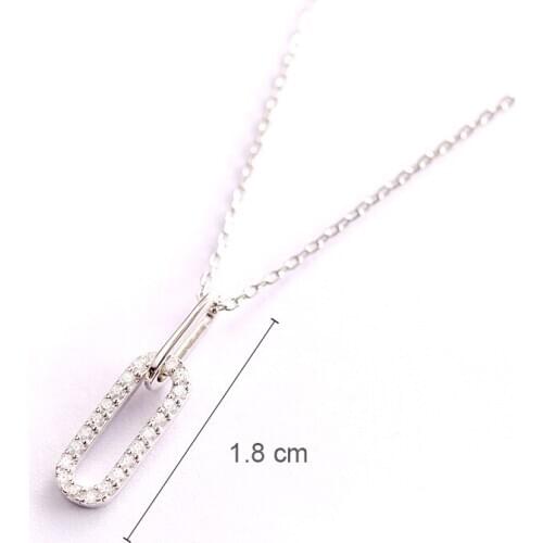 ZS Square Shape CZ Crystal Pendant 925 Silver Geometric Necklaces For Women Simple Design Chains Necklaces Elegant Jewelry Gift