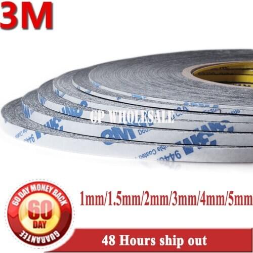 1mm/1.5mm/2mm/3mm/4mm/5mm width Origianl 3M 9448 Black 2 sides Adhesive Tape for Android Phone Samsung iphone ipad Touch Screen