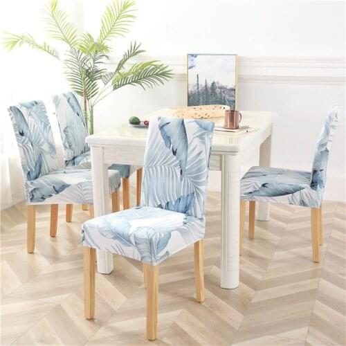 1pc Europe Style Elastic Dining Chair Cover Printed Kitchen Seat Covers Stretch Chair Slipcover For Hotel Banquet Party