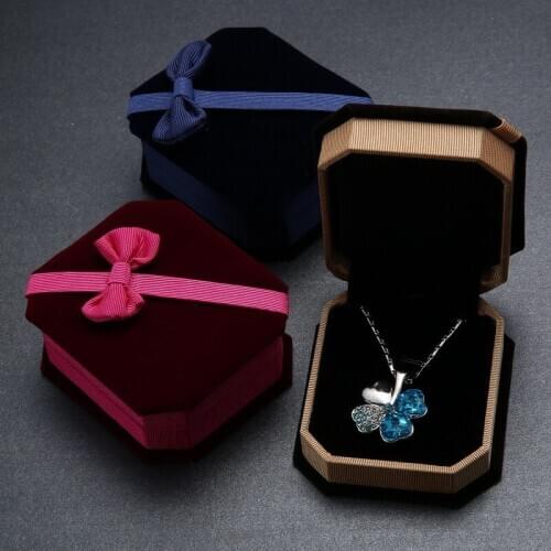 1 Piece Jewelry Packaging Gift Bow-knot Velvet Boxes For Ring Earrings Pendant Bracelet Necklace Gift Packaging Boxes