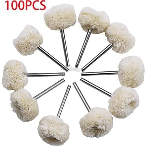 100pcs Dental Wool Polishing Brush dremel Fitting Polishing Grinding Wheel Grinding Wheel Drill Bit Rotary Accessory Tool