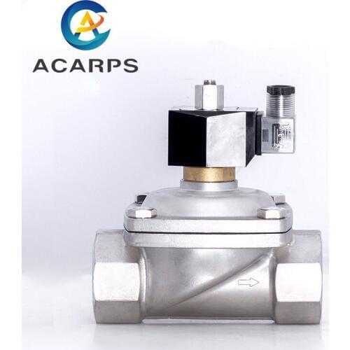 2" Normally Open Stainless Steel Waterproof Solenoid Valve Water 12VDC 24VAC 220ACV 24VDC For Water Gas Oil
