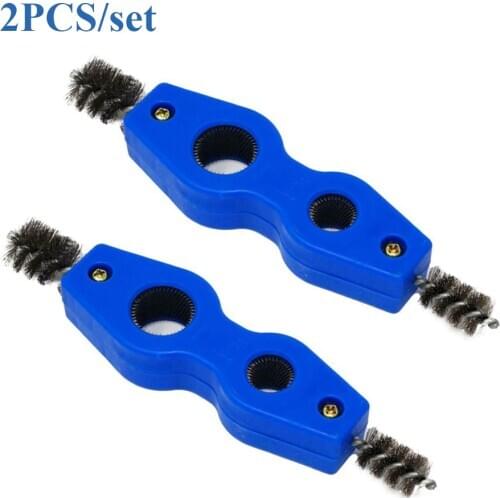 2*Wire Brush DeBurr Battery Brush 2 Head Aluminium Pipe Copper Pipe Plumbing Cleaning Tools Household Hand Tool Accessories