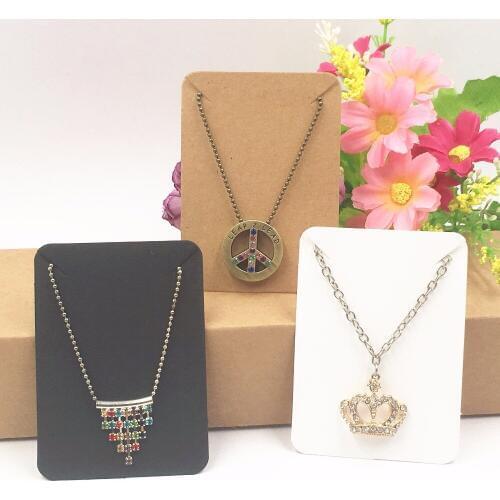 200pcs/lot Free Shipping Kraft Paper Pendant /Necklace Cards Blank Jewelry Accessory Display / Packing cards 7.8*5.6cm