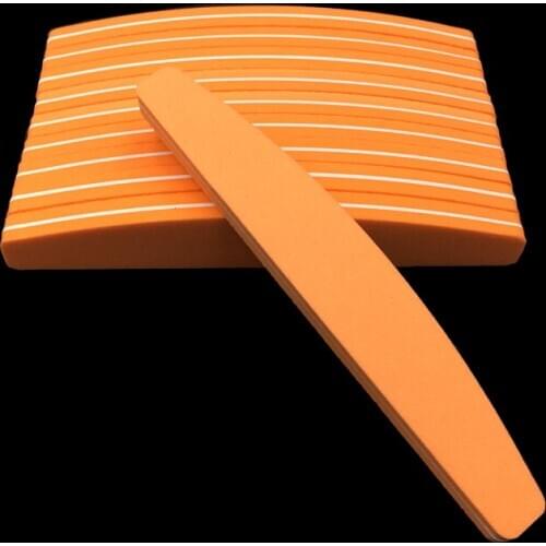 25Pcs Reuse Washable Half Moon Style Nail Files 100/180 Sunshine Nail Buffer Sponge Sand Nail File Nail Art Pedicure Tools