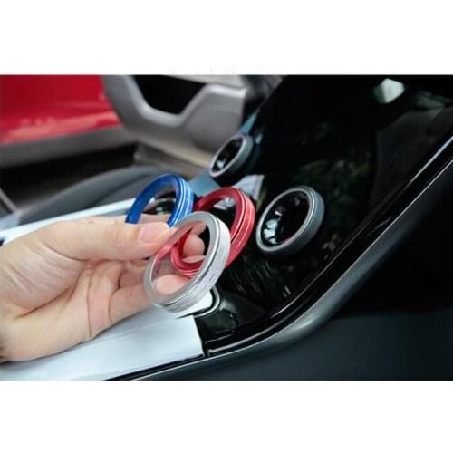 For Land rover Range Rover VELAR 2017 Aluminum alloy Car Central Air Conditioning Volume knobs Ring Trims Accessories 3pcs