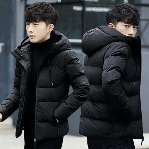 4XL Men Winter Casual New Hooded Thick Padded Jacket Zipper Slim Men And Women Coats Men Parka Outwear Warm Male